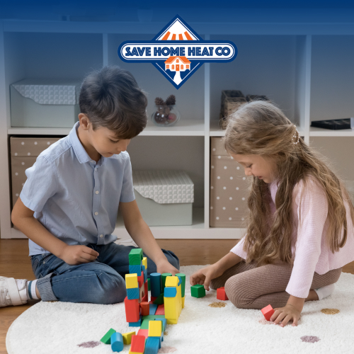 children playing with blocks indoors