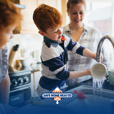 Kids washing dishes with mom - March blog 1