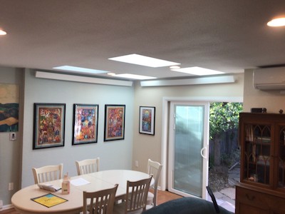 Comfort Cove radiant heater install dining area