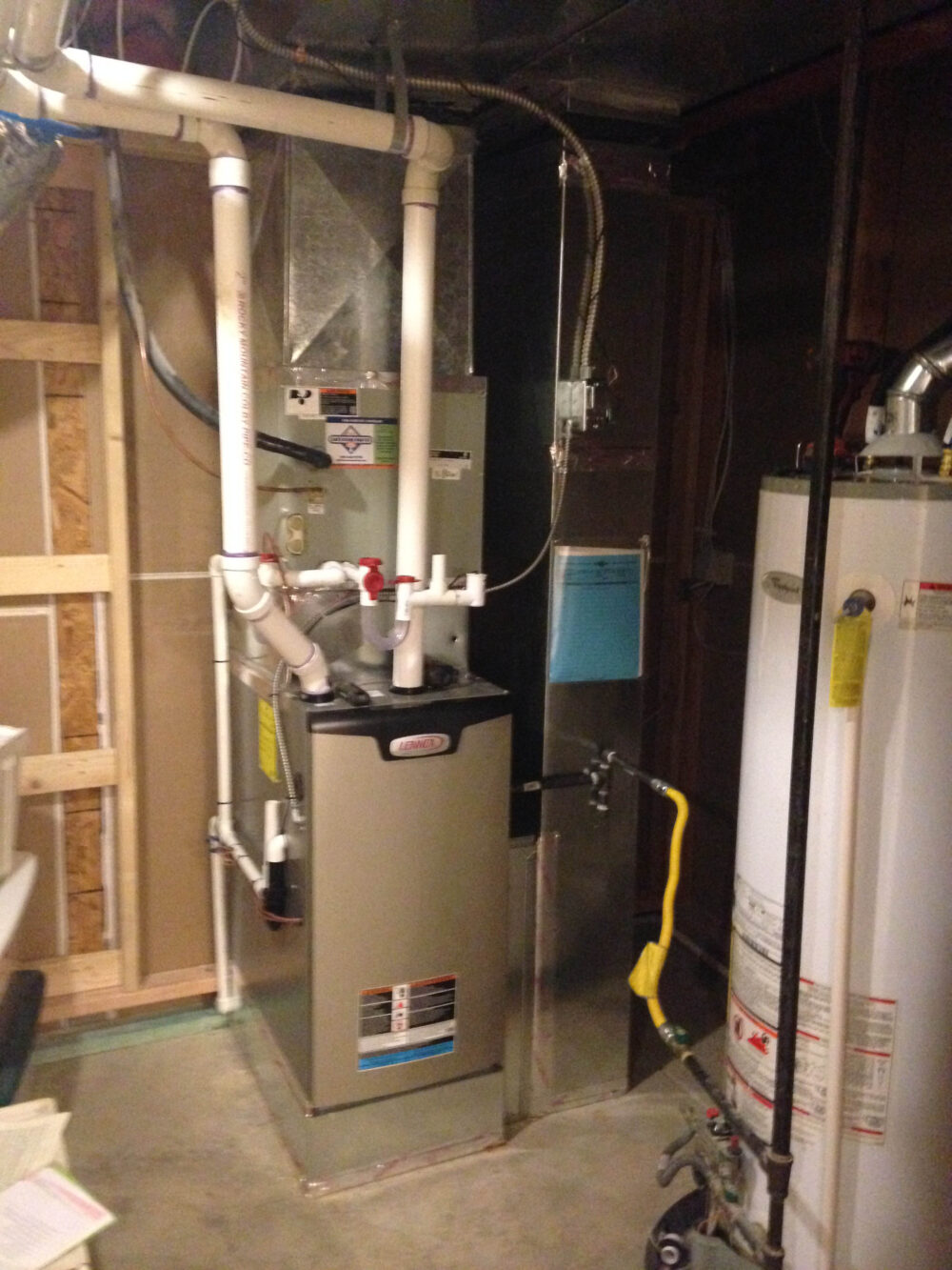 Lennox 90+ install plus BW water heater (3)