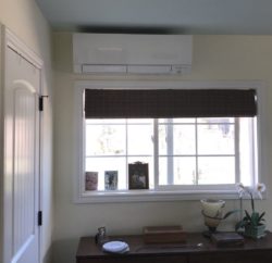 Mitsu install-indoor unit over window