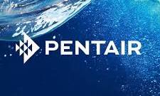 pentair logo on a blue background with speckles
