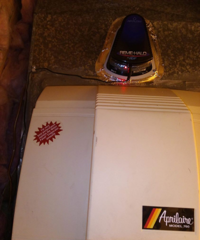 reme halo installed above an apirlaire humidifier