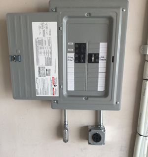 breaker box and EV outlet