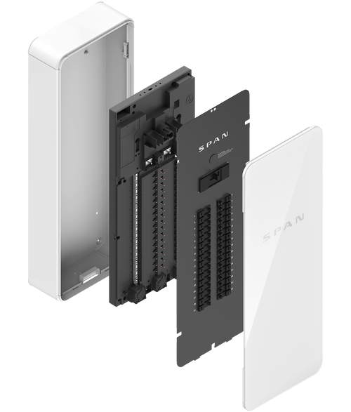 an exploded layered view of a SPAN electrical panel