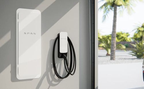 a SPAN electric vehicle charger installed on a wall