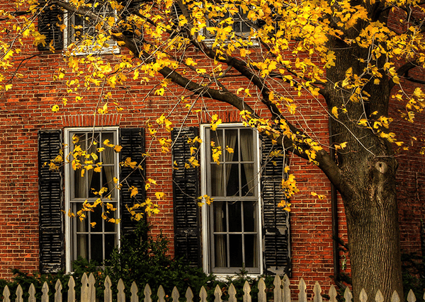 Fall exterior of house in colorado 