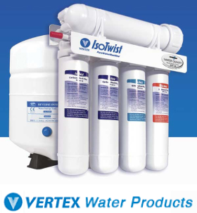 Vertex Water IsoTwist RO filter and logo